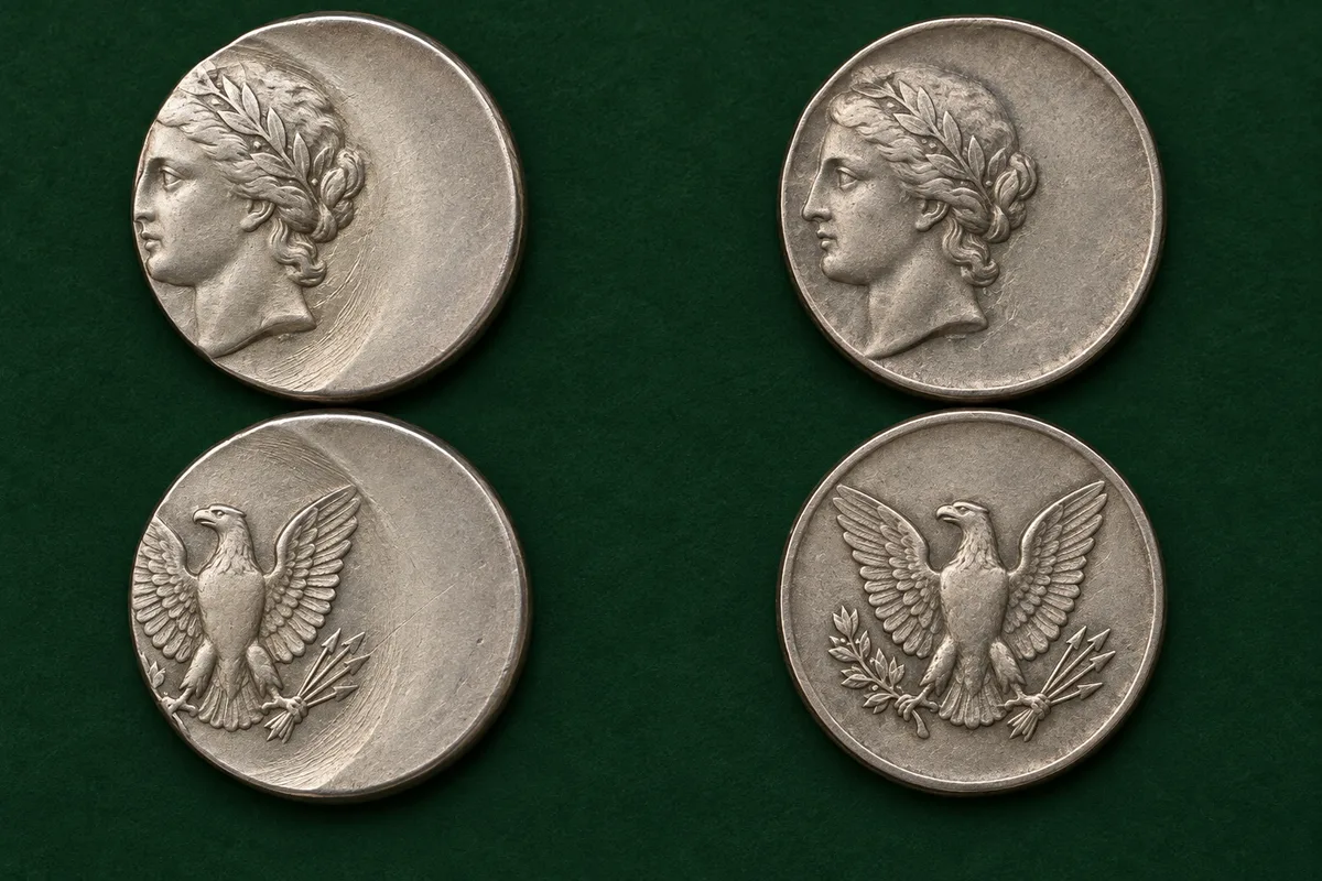 Off-center strike and misaligned die comparison