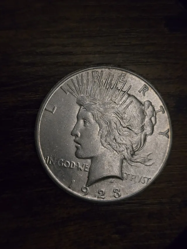 1923 Peace Silver Dollar 90% Silver Raw US Coin Circulated Collector Coin, view 1