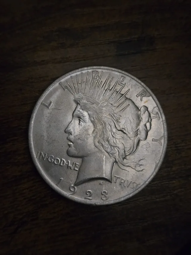 1923 Peace Silver Dollar 90% Silver Raw US Coin Circulated Collector Coin, view 1