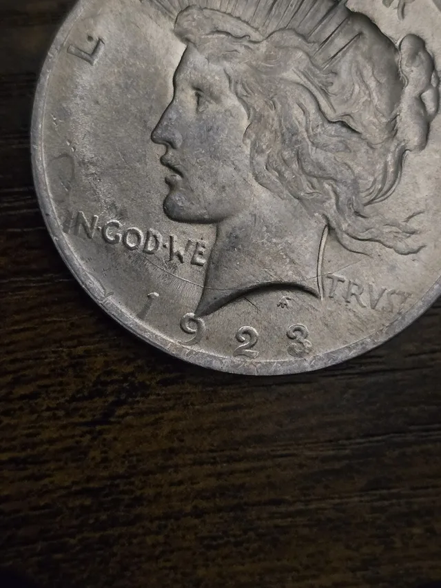 1923 Peace Silver Dollar 90% Silver Raw US Coin Circulated Collector Coin, view 2