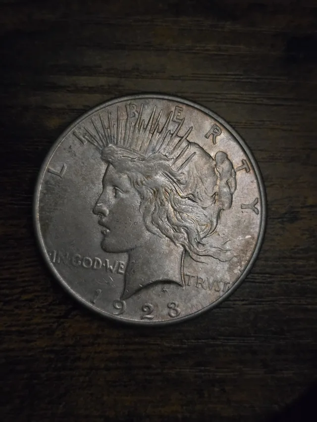 1923 Peace Silver Dollar 90% Silver Raw US Coin Circulated Collector Coin, view 1