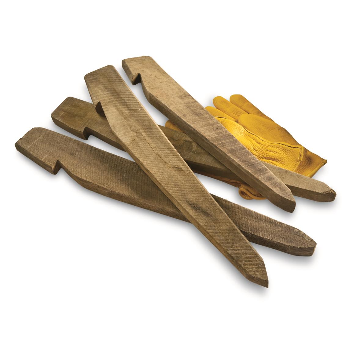 British Military Surplus Wooden 20" Tent Stakes, 4 Pack, New