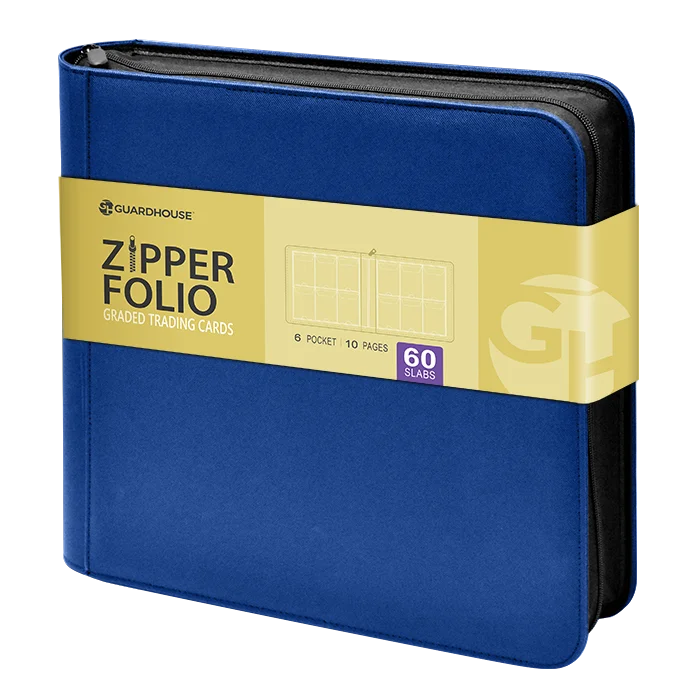 Graded Trading Card Zipper Folio for 60 PSA Card Slabs - Blue Denim