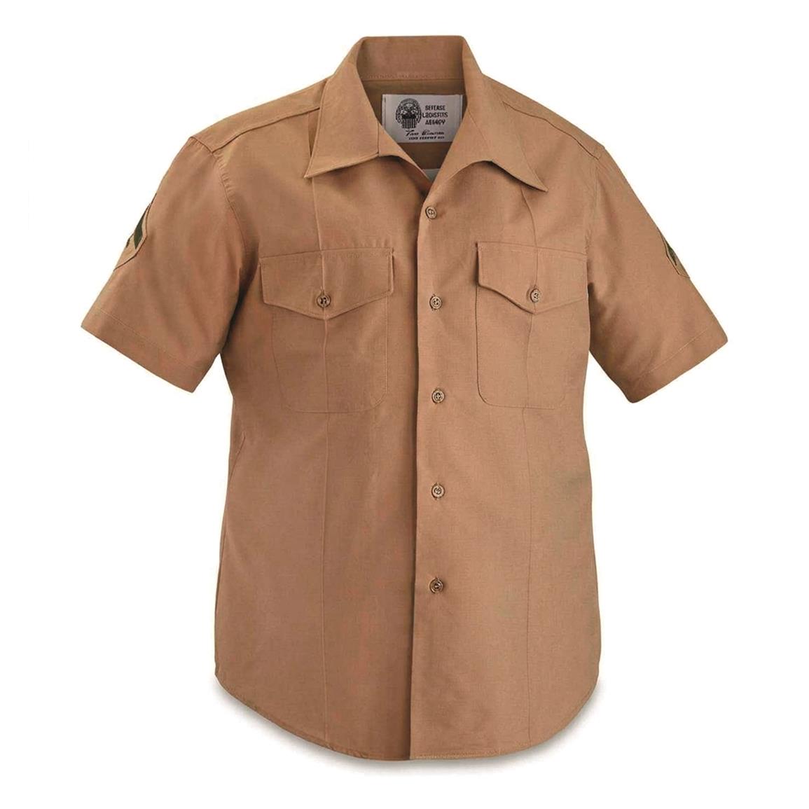 USMC Surplus Short-sleeve Service Shirt, Used — Tan / Medium