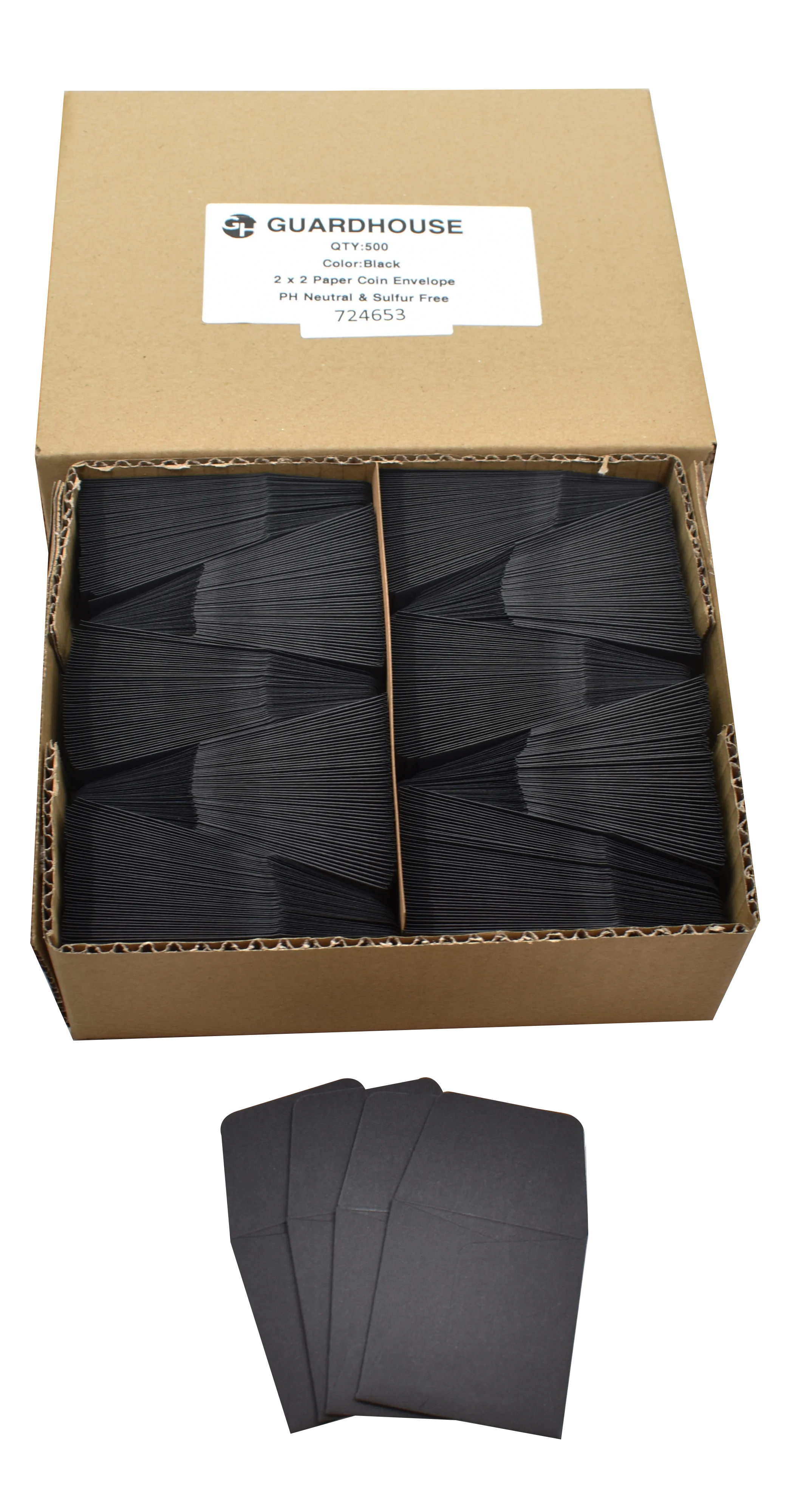 Paper Coin Envelope, Black - Qty: 500