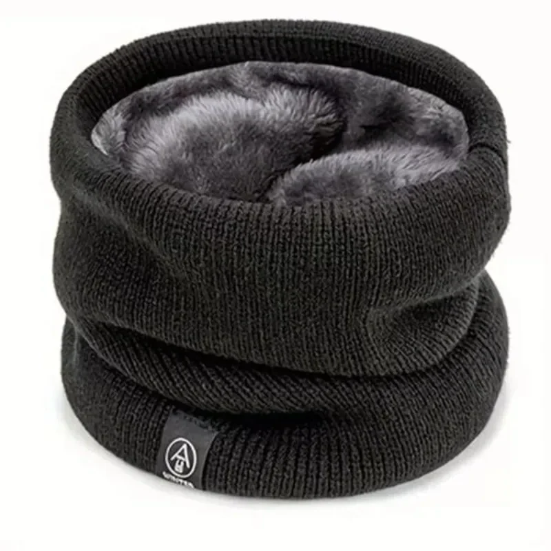 Fleece-lined knitted neck warmer, pull-on — representative supplier photograph
