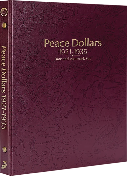 Peace Dollars 1921-1935, Date & Mintmark Set P, D & S (Burgundy)