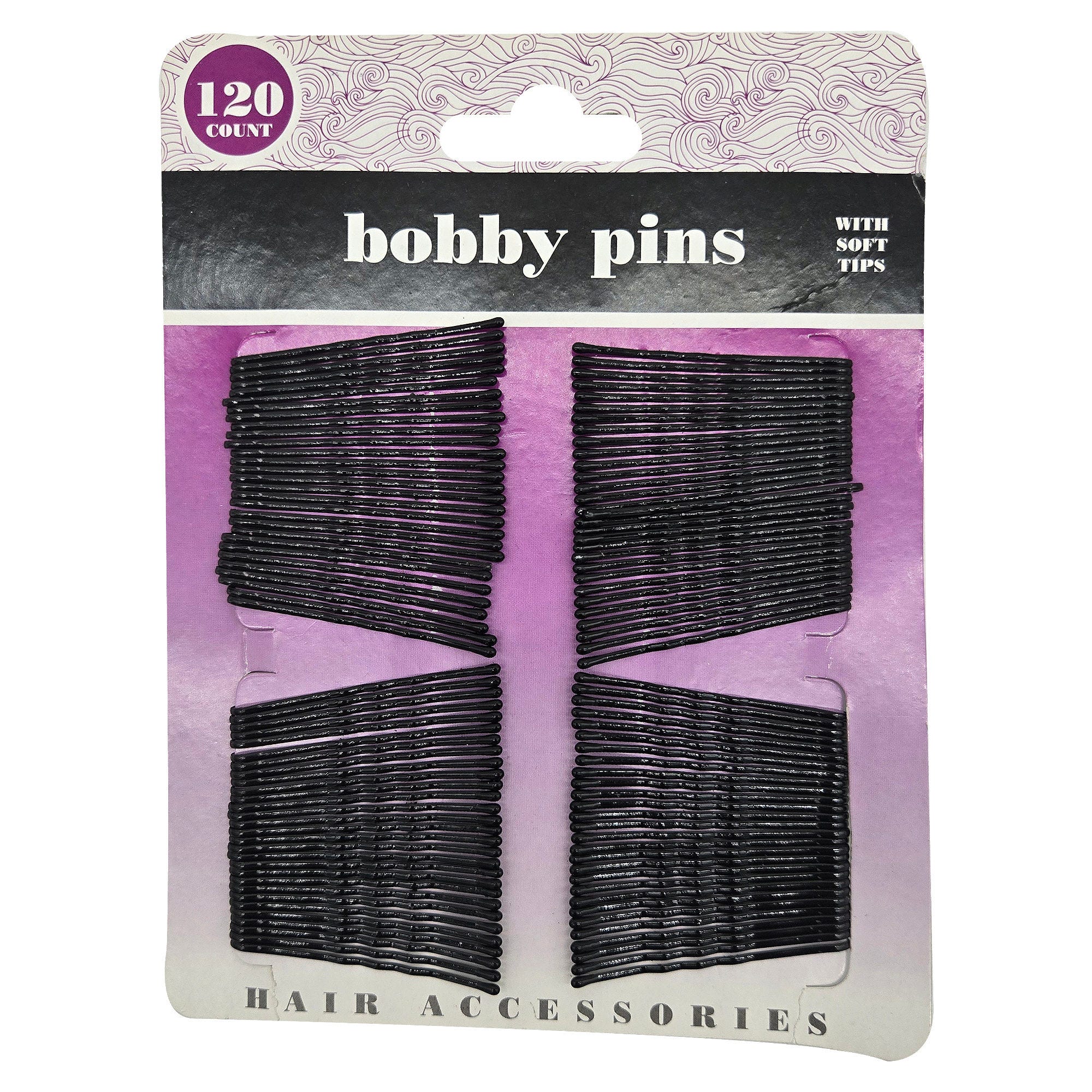 Bulk 48-Pack: Black Bobby Pins with Soft Tips