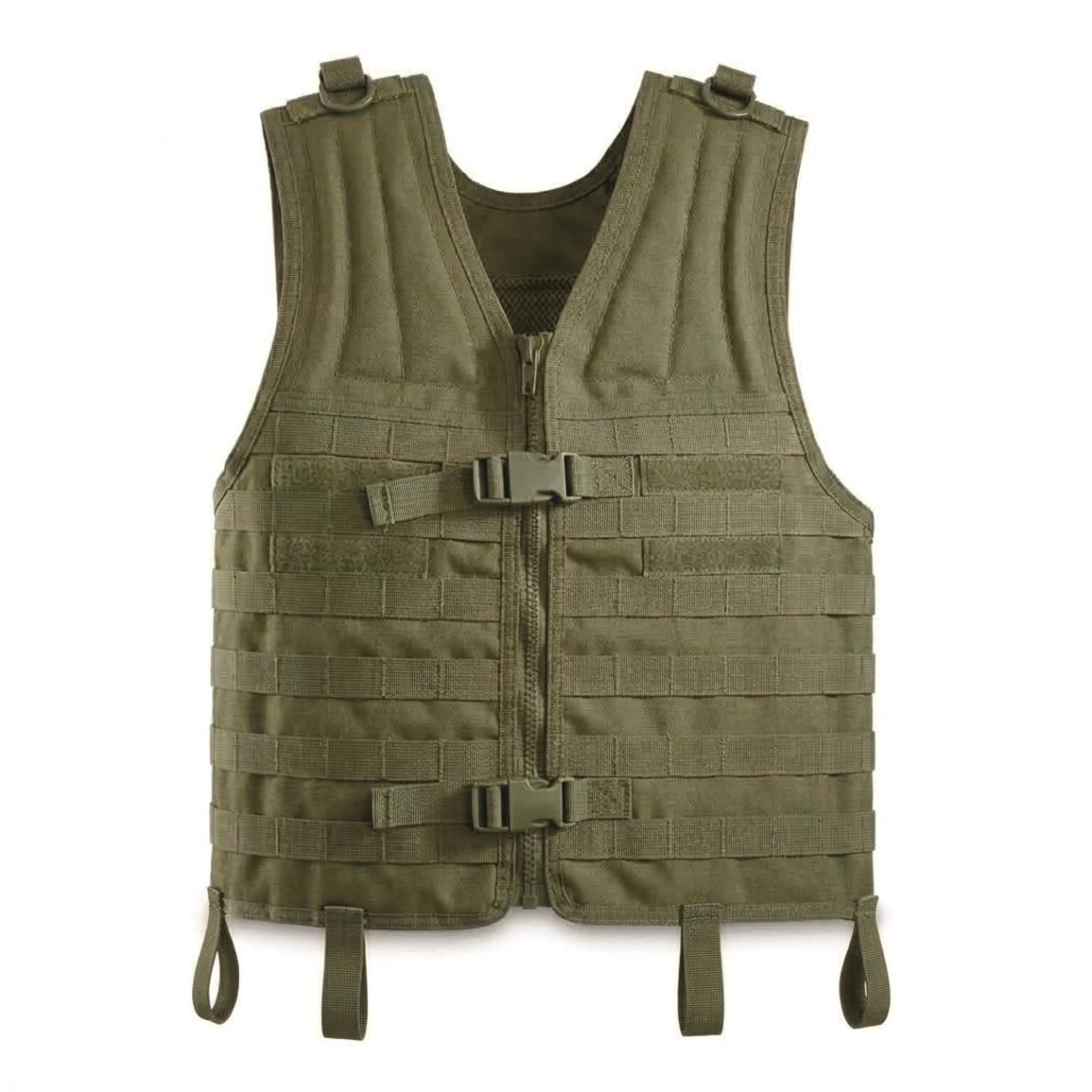 Italian Municipal Surplus Tactical Vest, New — One Size Fits Most / Olive Drab