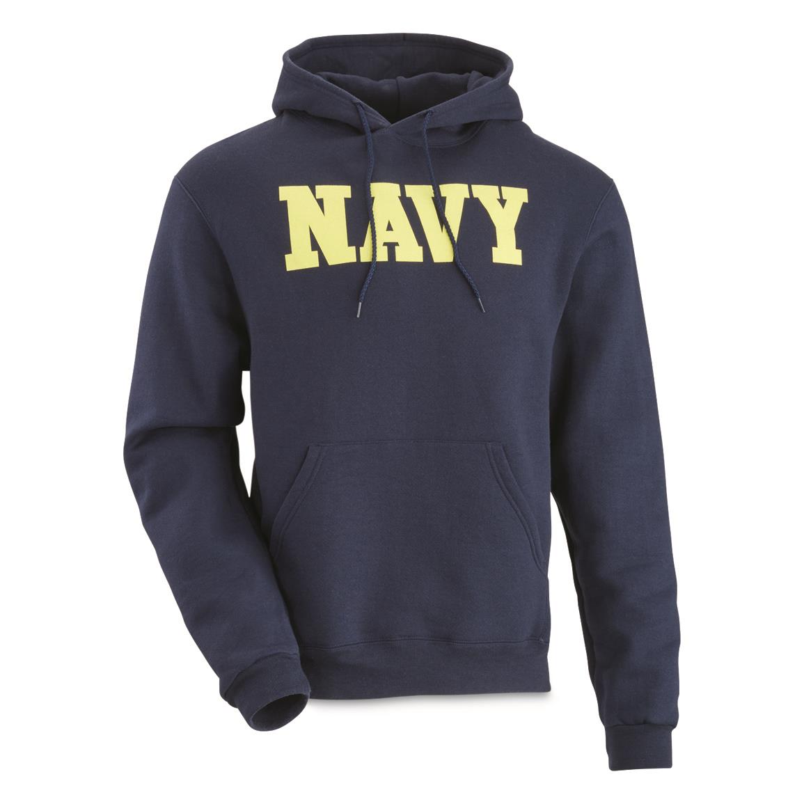 Navy-Logo Hoodie, New — SMALL / Supplier Black