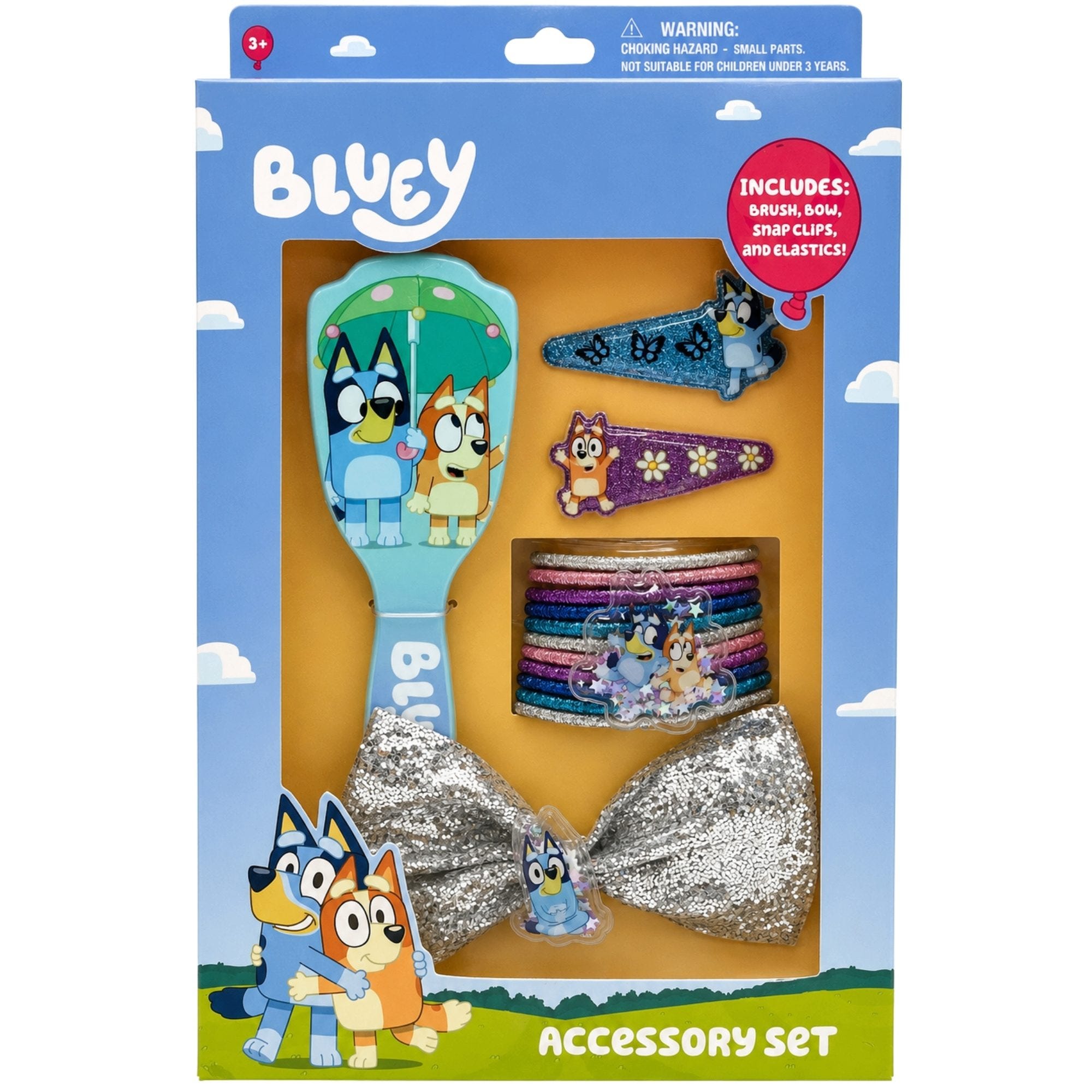 Bulk 12-Pack: Bluey Accessory Set with Hair Brush and Silver Bow