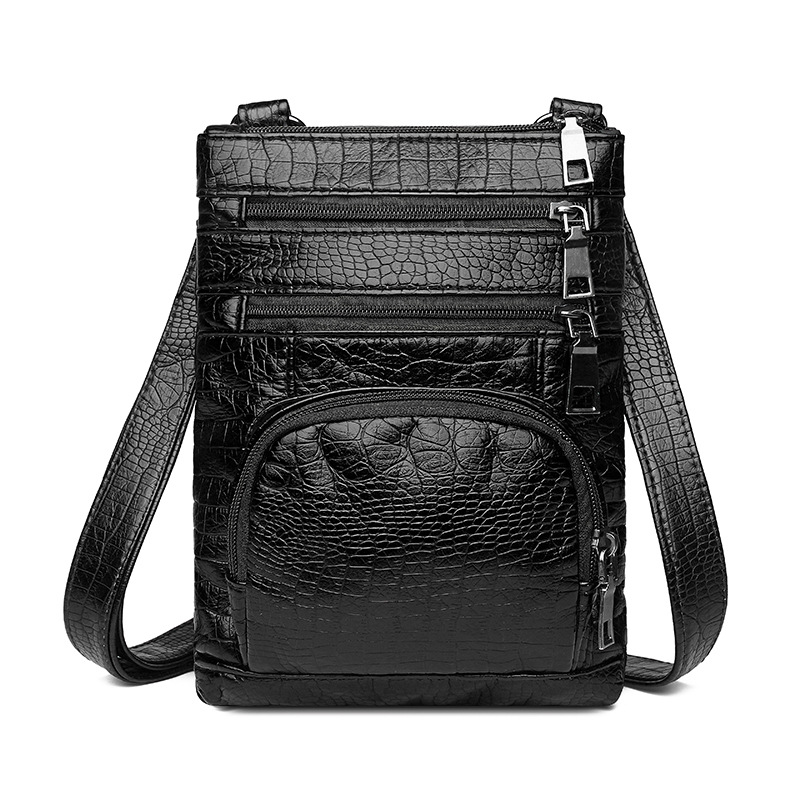 Women's Fashion Retro Soft Leather Shoulder Messenger Bag — Black