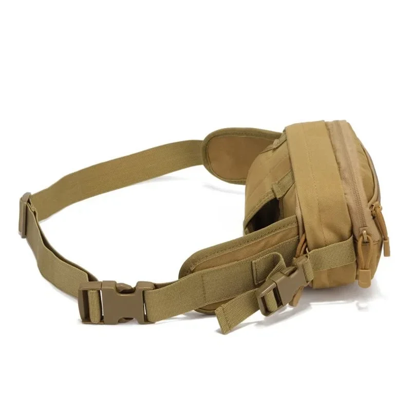 Oxford cloth outdoor waist pack with webbing loops — representative supplier photograph