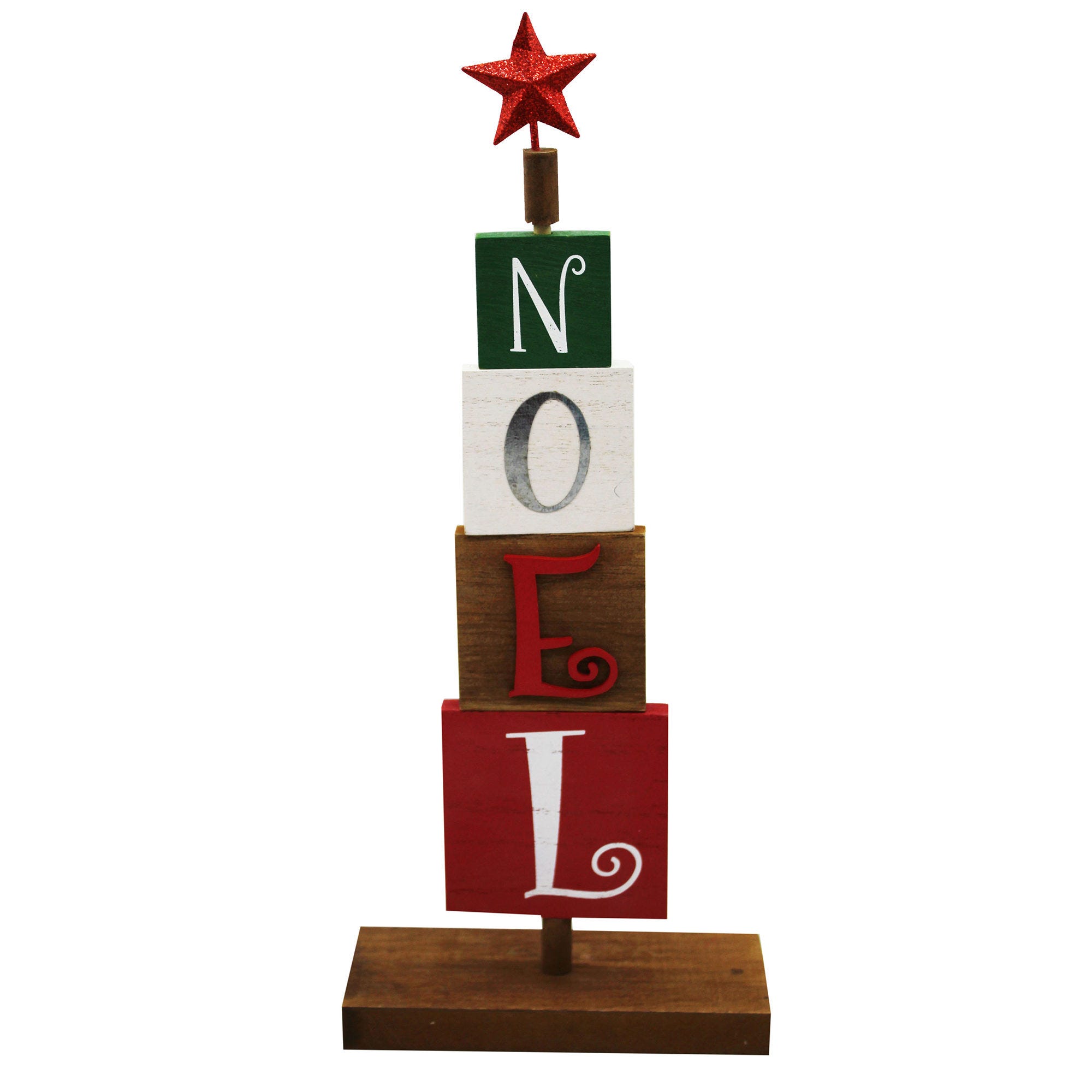 Rotating Noel Block Tabletop Stand (pack of 5)