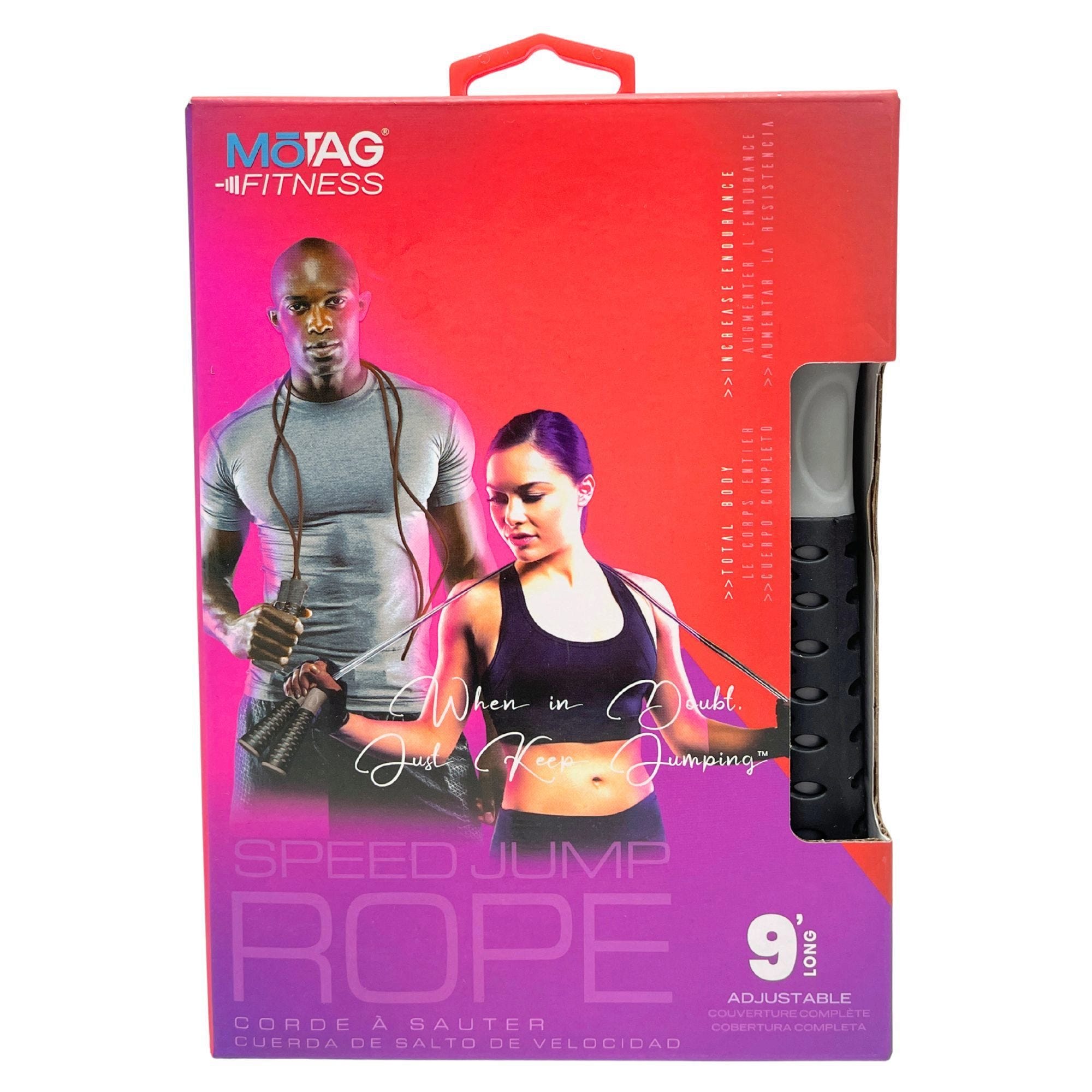 Motag Fitness 9 Foot Adjustable Length Speed Jump Rope in Gray and Black (pack of 9)