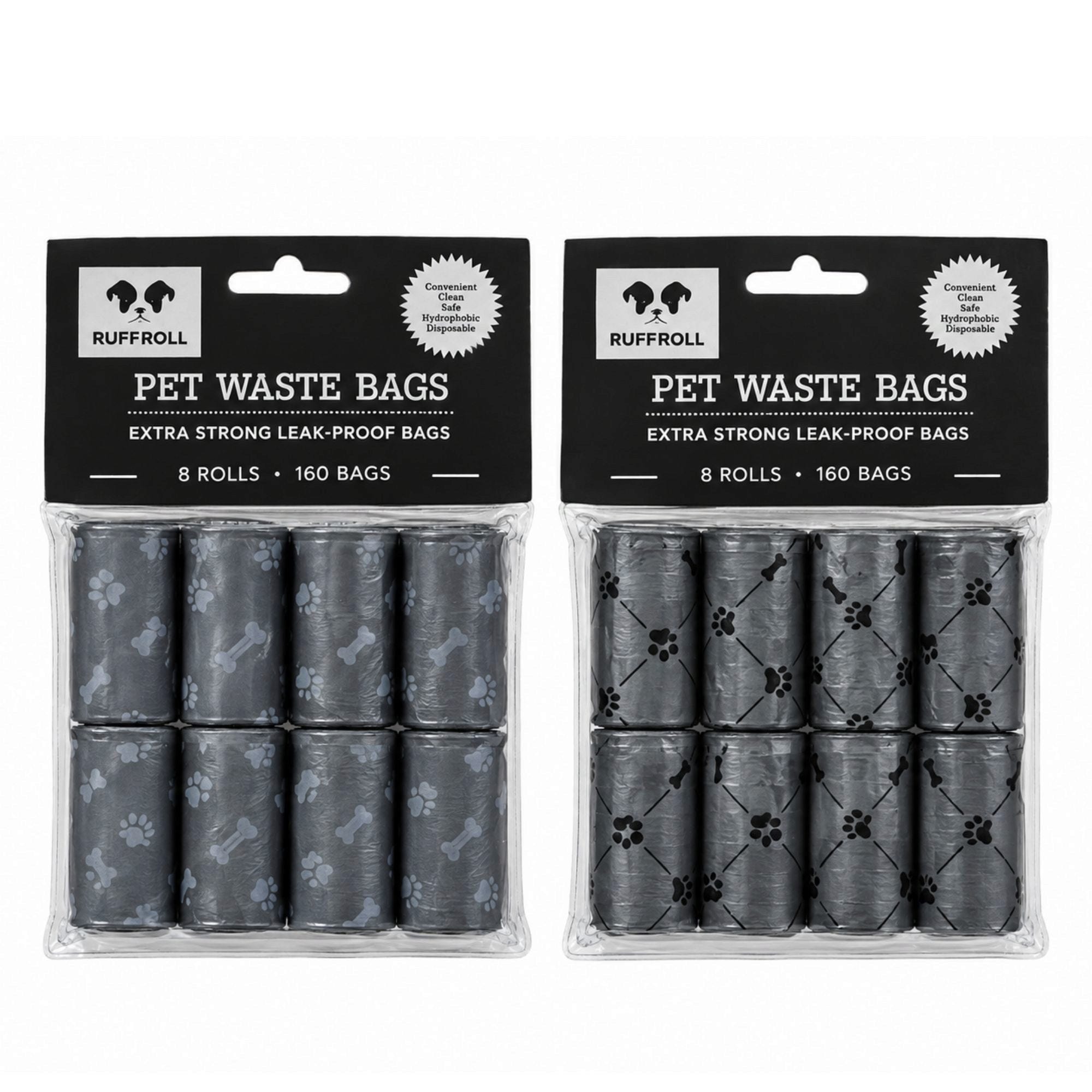 Ruff and Roll 160 Count Extra Strong Leak Proof Pet Waste Bags in Assorted Colors and Designs (pack of 9)
