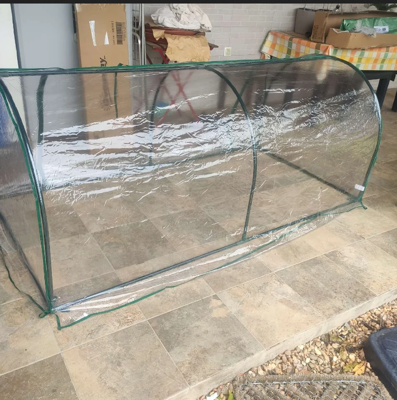 Portable Tunnel Greenhouse For Outdoor Garden Hot House — Dark Green Clear