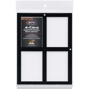 Magnetic 4-Card Holder - 35 PT. Black Border