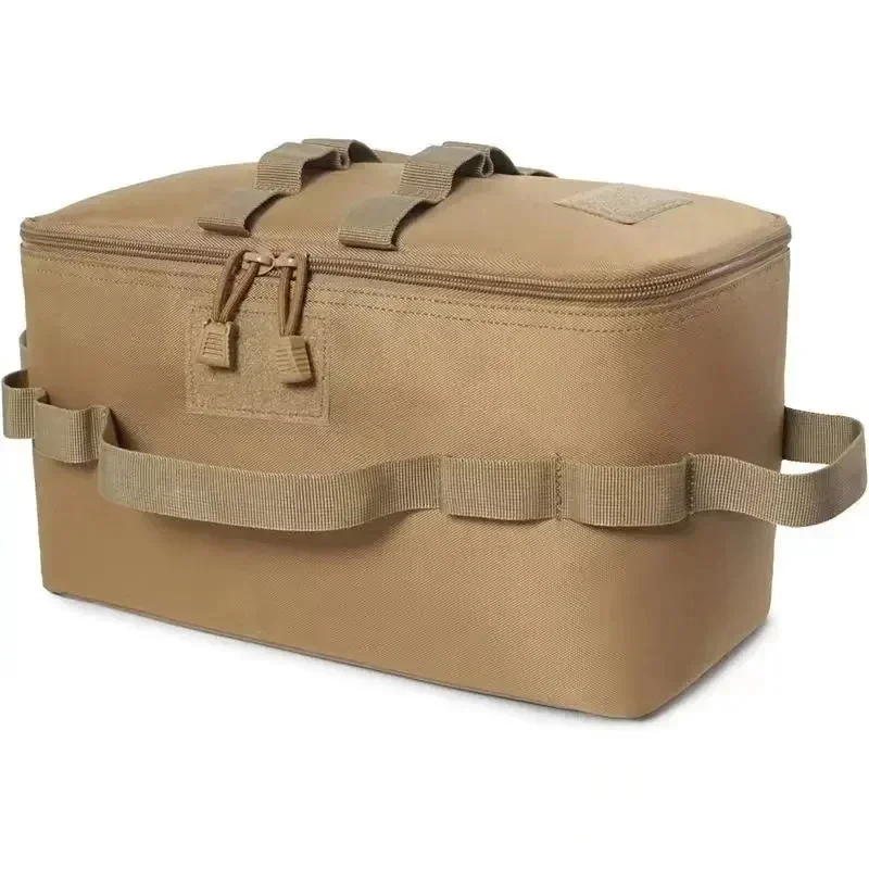 Padded camping gear storage bag with dividers