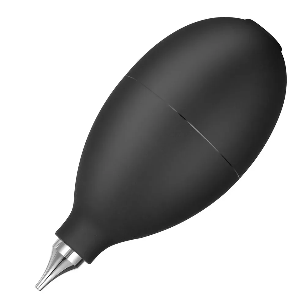 Rubber air blower for camera lenses and keyboards, black