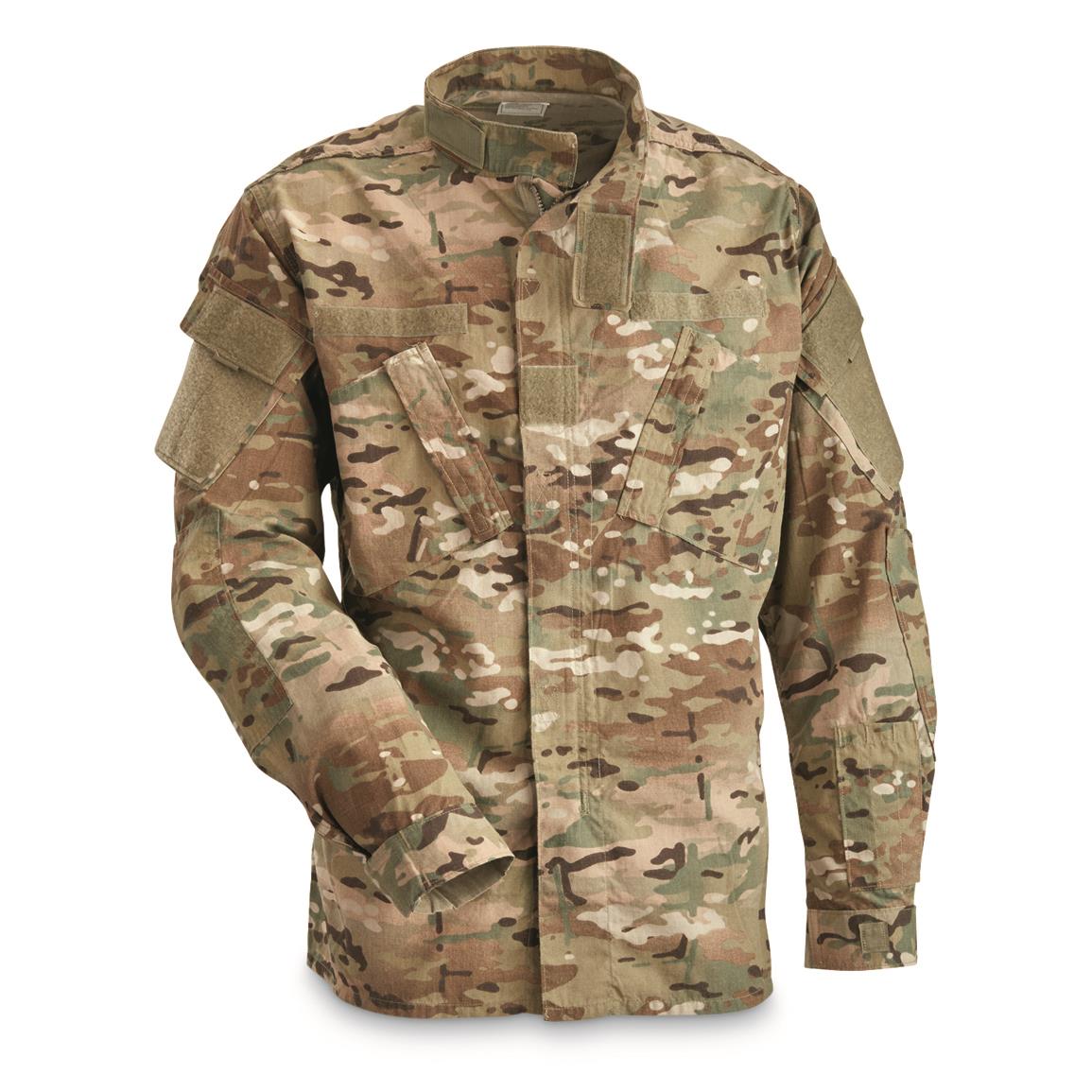 U.S. Military Surplus FRACU Long Sleeve Shirt, New — L X-Long / Multicam OCP