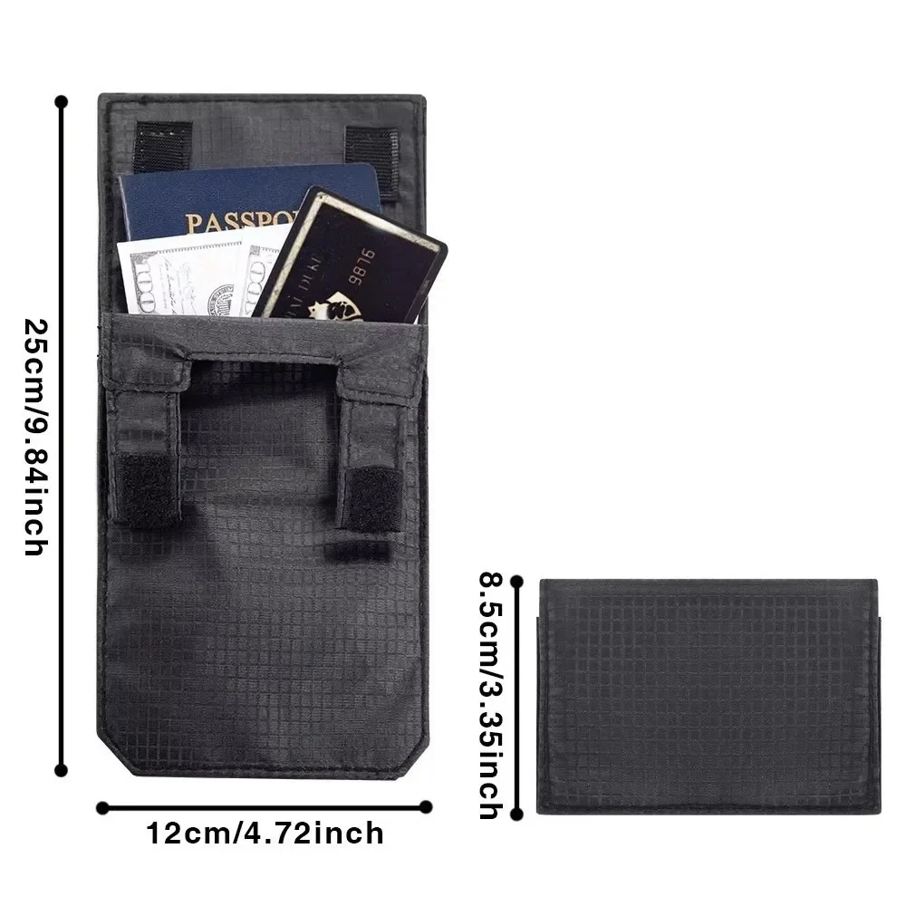 Slim belt wallet pouch with hidden pocket, black — representative supplier photograph