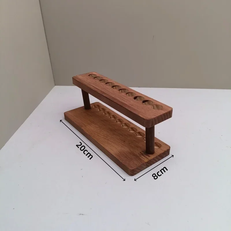 Wooden pen and desk organiser rack, 4 or 10 slots — representative supplier photograph