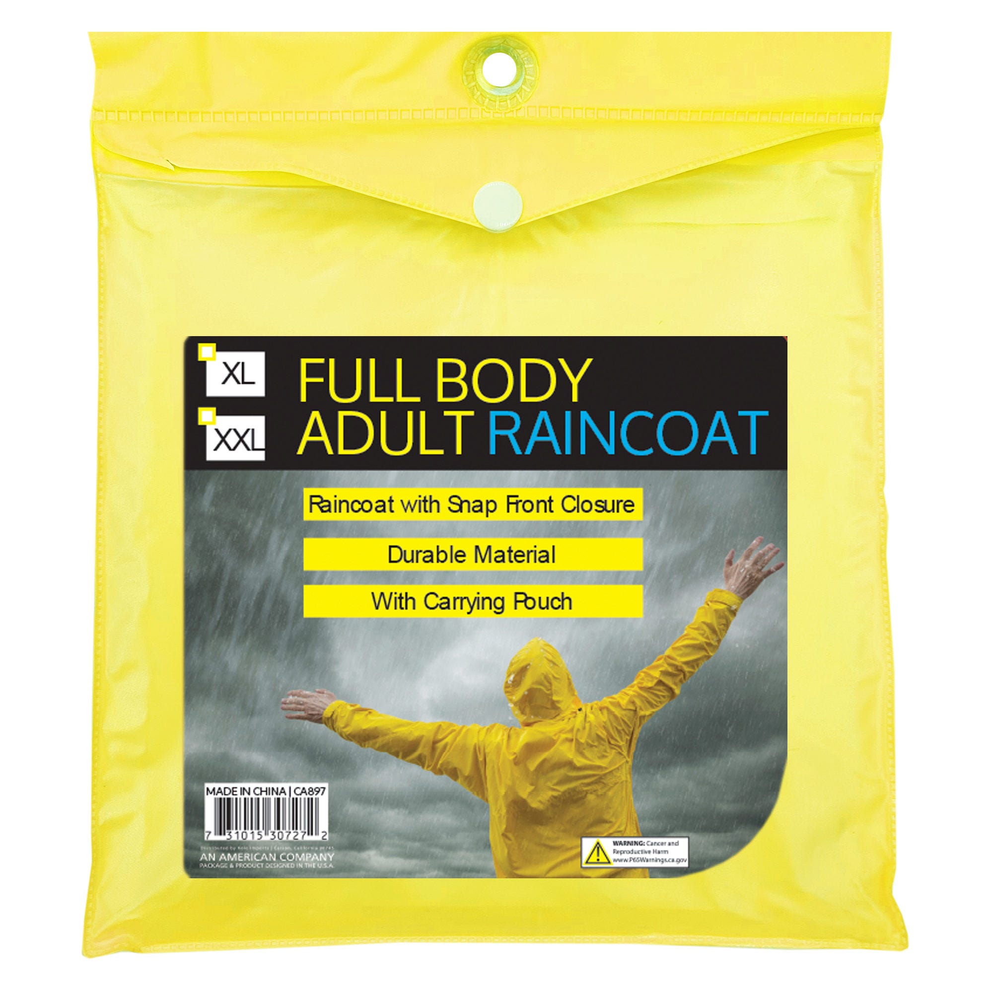 Lightweight Full Body Adult Raincoat with Carrying Bag Large, XL and XXL (pack of 8)