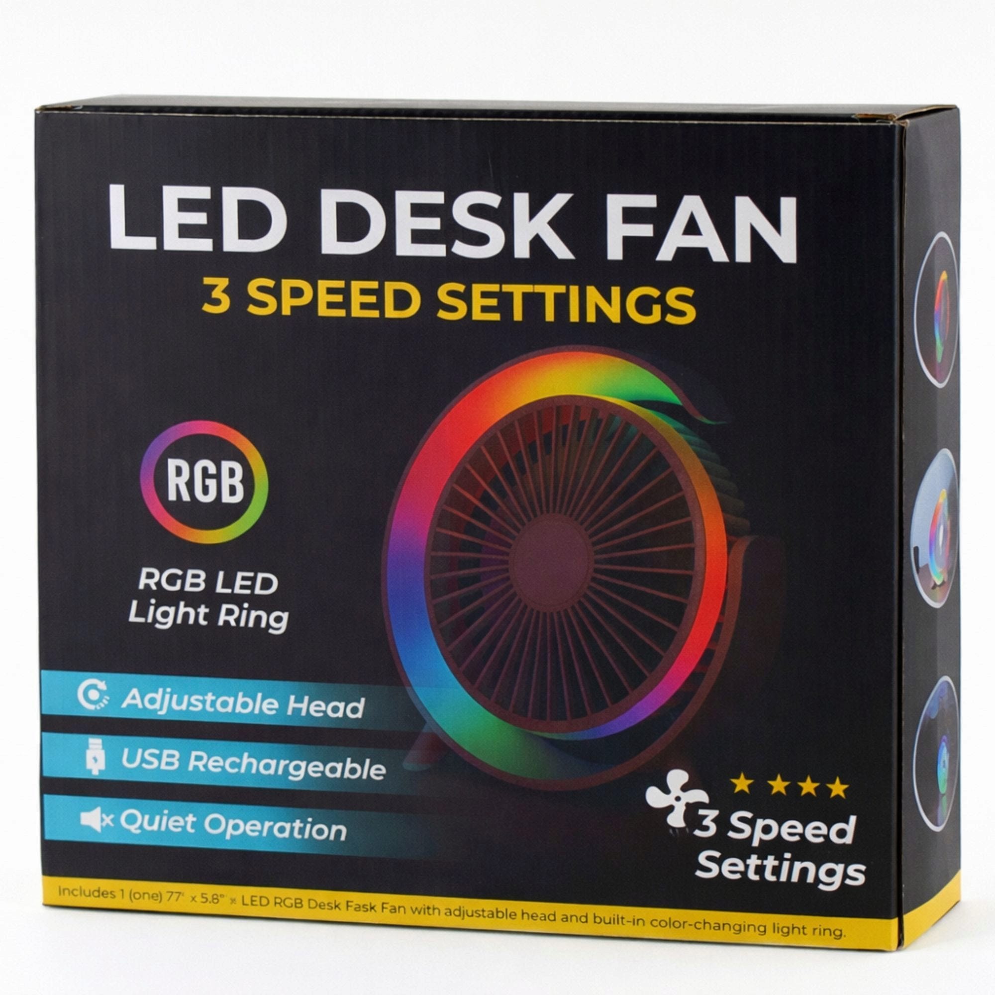 LED Color Changing Desktop Personal Cooling Fan (pack of 4)