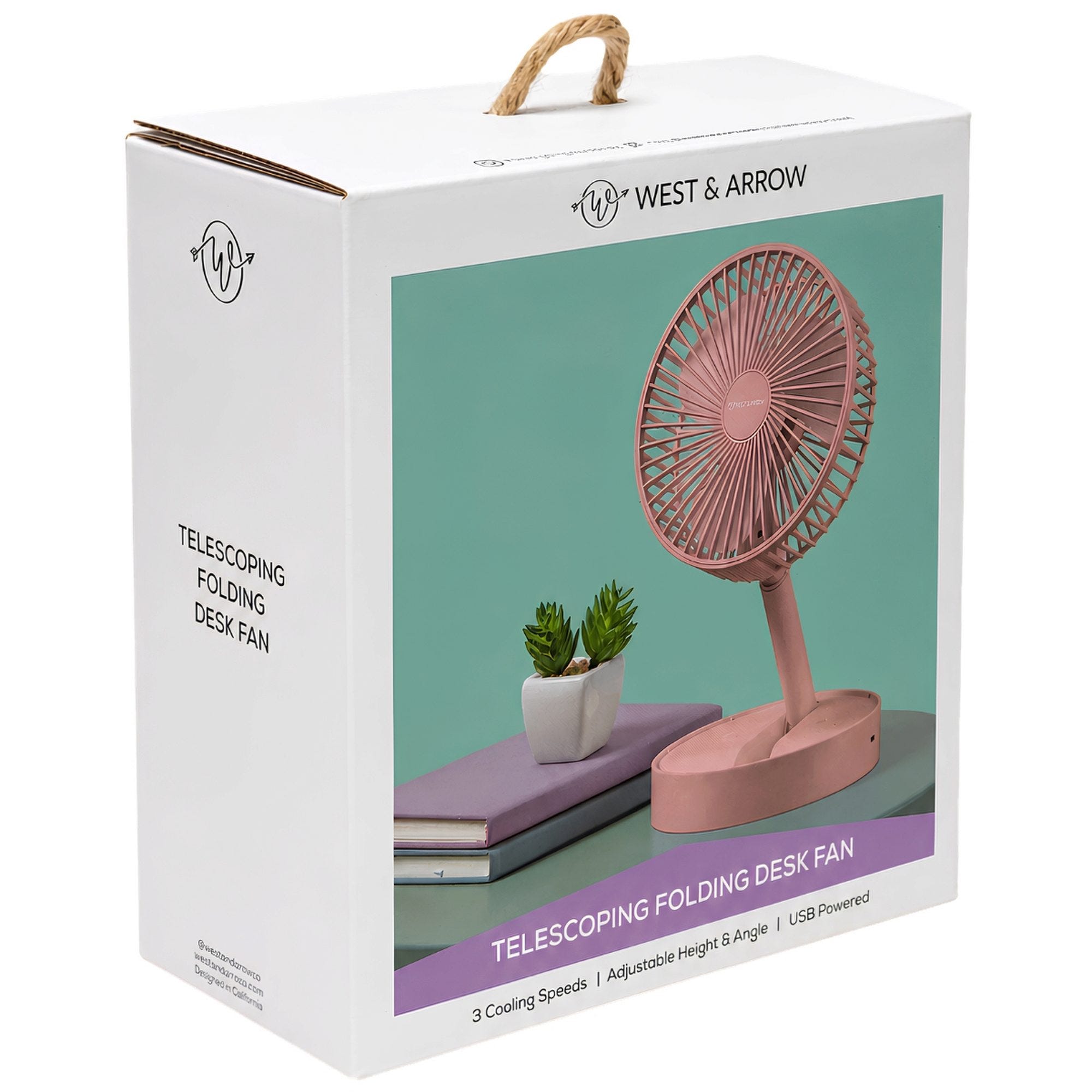 Merkury TeleFan Telescoping Desk & Table Fan in Dark Pink (pack of 6)