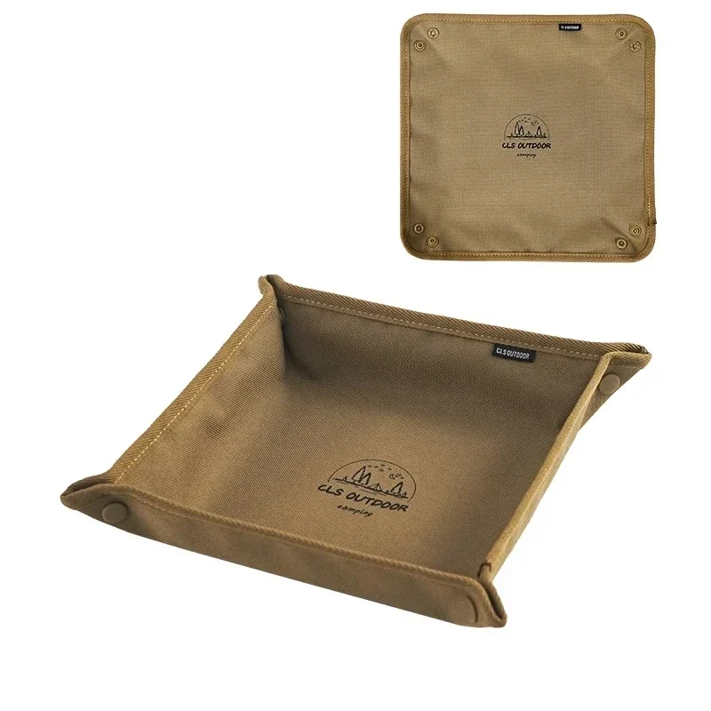 Folding canvas valet tray for camp tables, medium or large — representative supplier photograph