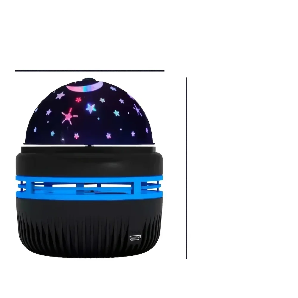Rotating star and moon projector night light, USB — representative supplier photograph