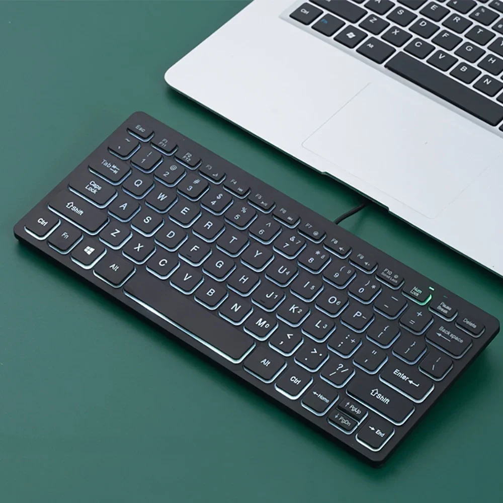 Compact wired keyboard with backlight, 78 keys — representative supplier photograph
