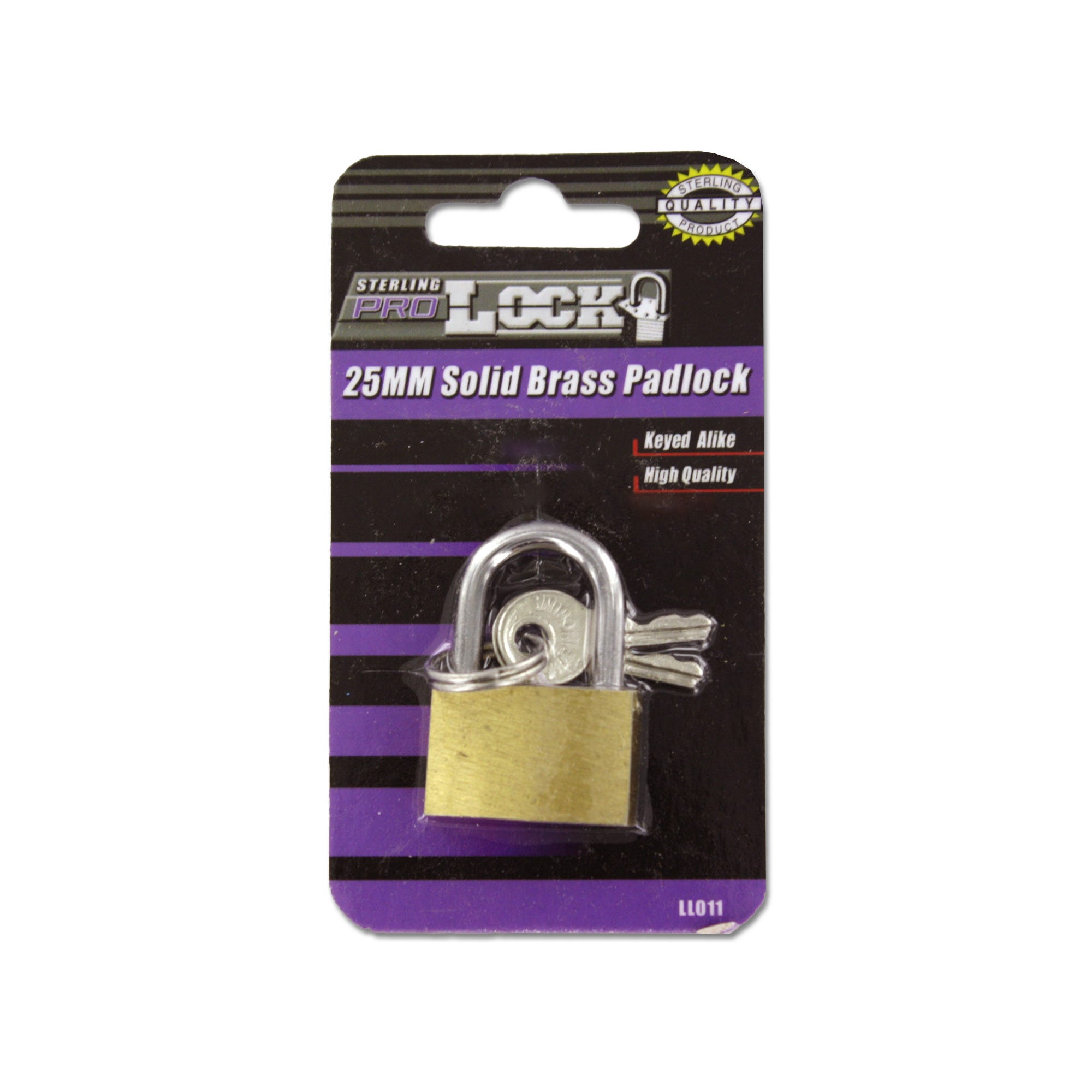 Bulk 24-Pack: Gold Tone Padlock with Keys