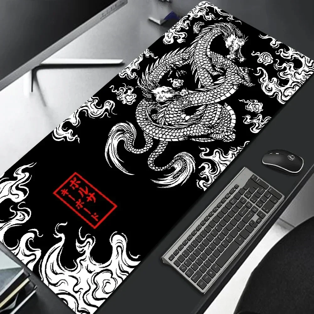 Japanese dragon art mouse pad and desk mat, three sizes — representative supplier photograph