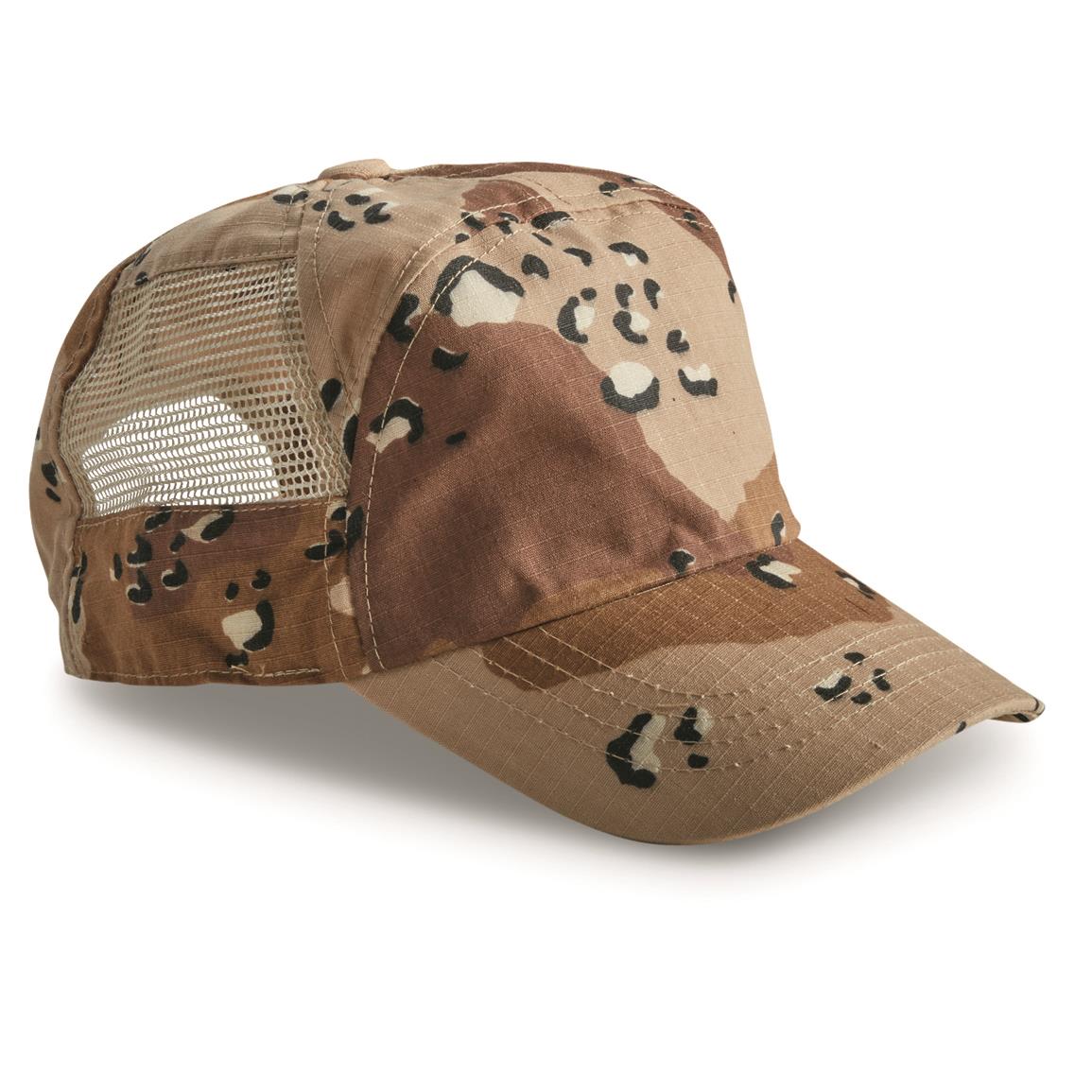French Police Surplus Vented Field Cap, New — 6 Color Desert / One Size Fits Most
