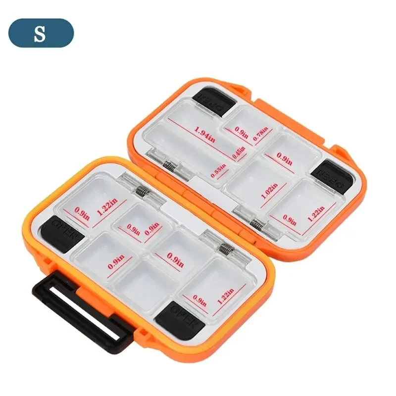 Waterproof double-latch tackle box, small, medium or large — representative supplier photograph