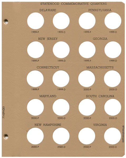 Statehood Quarters P&D Replacement Page 1 1999-P-2000-D