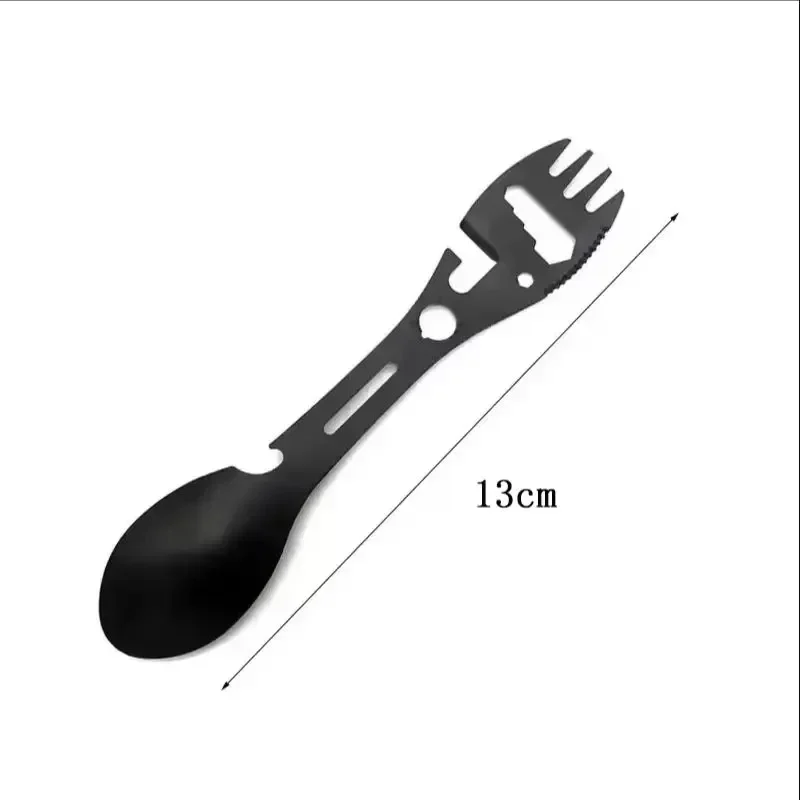 Multi-tool camping spork with bottle opener, 1, 5 or 10 pack — representative supplier photograph