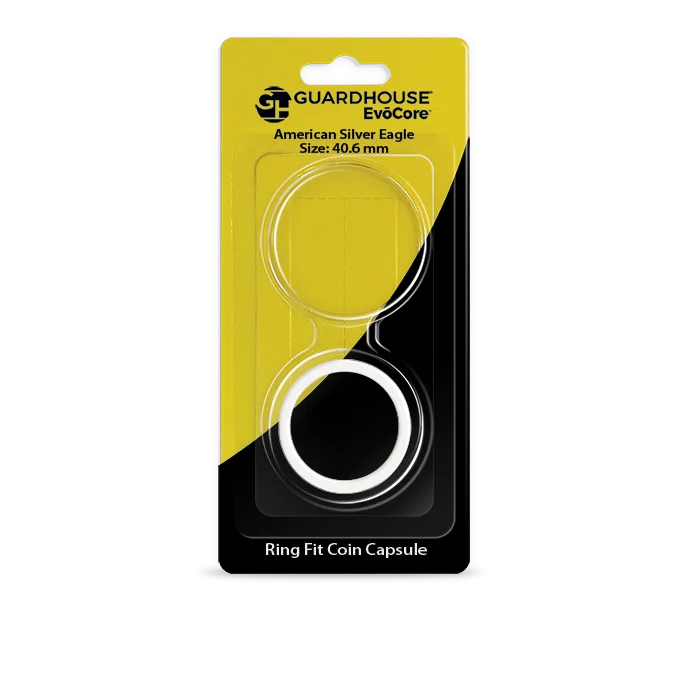 EvoCore American Silver Eagle Silicone Ring Fit Coin Holder - 40mm (Clear)