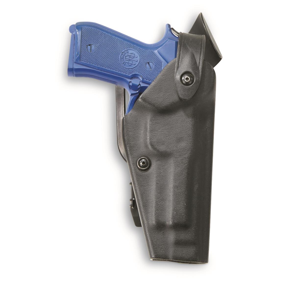 U.S. Military Surplus Safariland 6005 SLS Tactical Holster with Belt Loop Rig, Used — Black / RH; empty holster