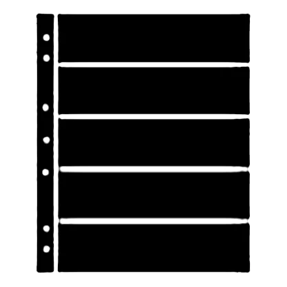 Hagner Stock Sheets 5 Row Black One Sided