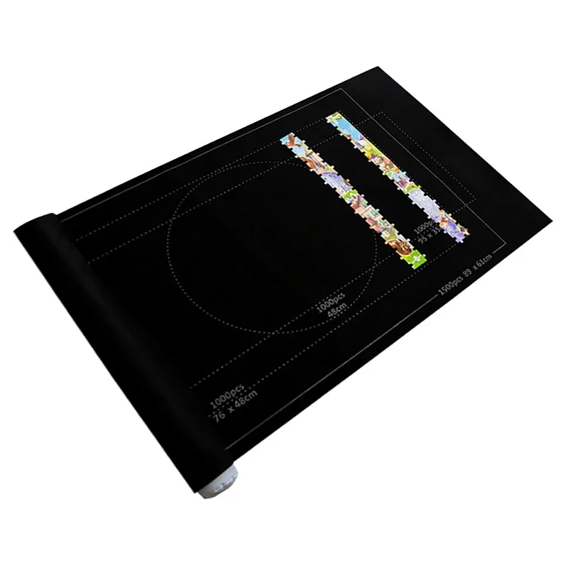 Felt jigsaw puzzle roll-up mat, 66 x 116 cm, for up to 1,500 pieces — representative supplier photograph