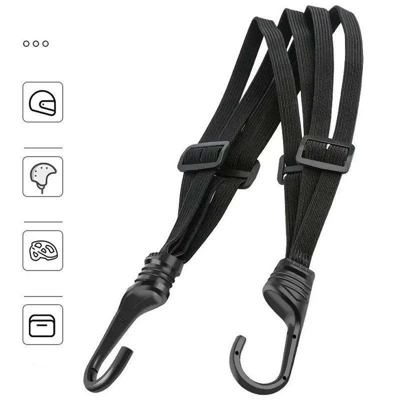 Elastic helmet and luggage strap with two hooks, 60 or 90 cm — representative supplier photograph