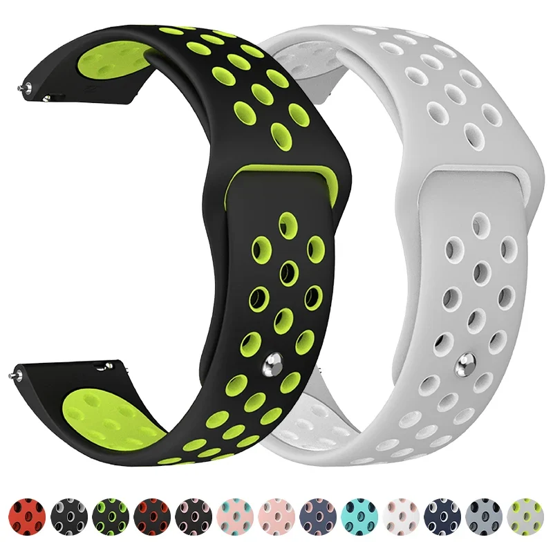 Two-tone silicone watch band, 20 mm or 22 mm — representative supplier photograph