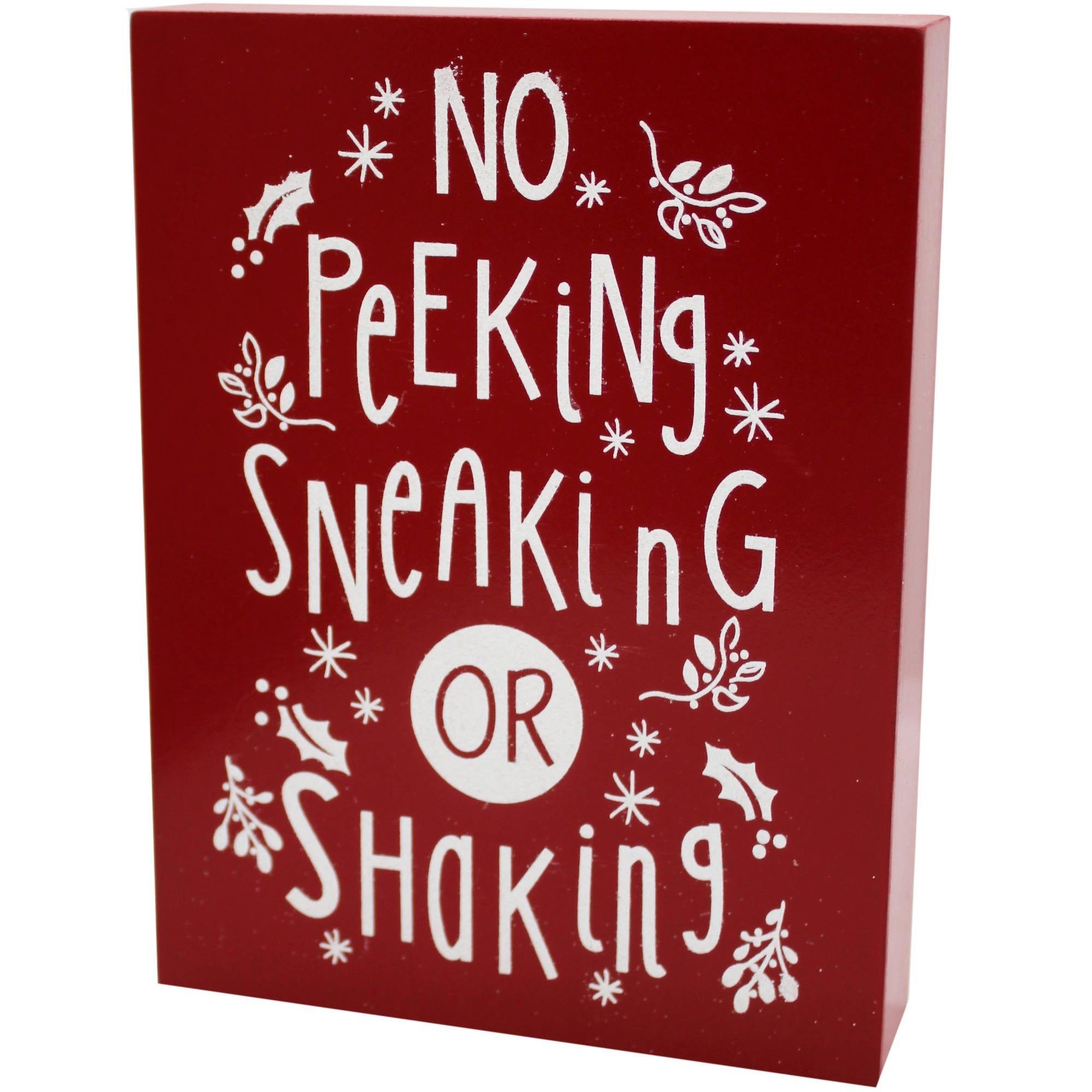 No Peeking, Sneaking or Shaking Christmas Wall Decor (pack of 6)