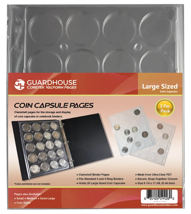 Coin Capsule Page - Large (PET Vac Form)