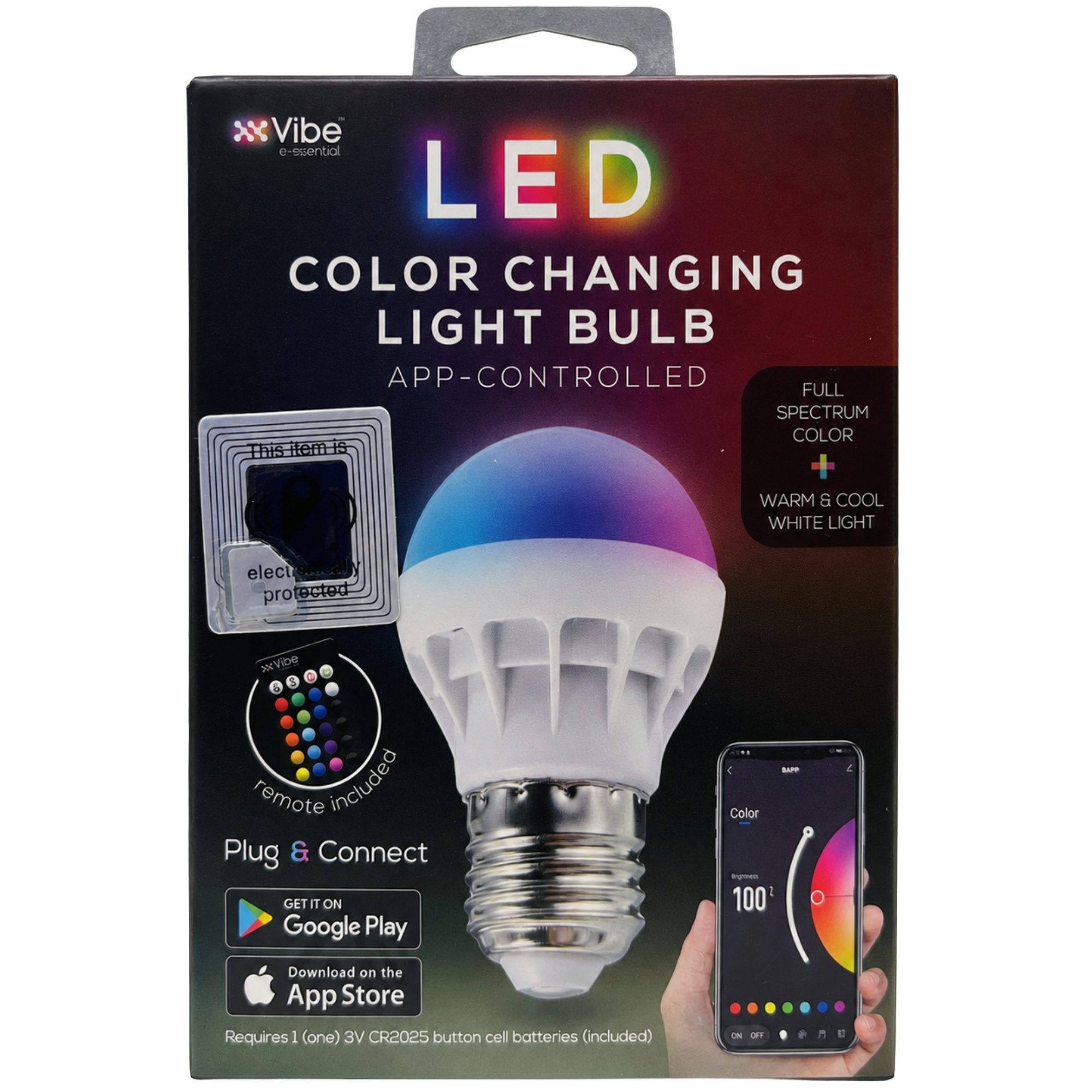 Vibe LED Color Changing RGB Light Bulb with Remote and App Control (pack of 8)