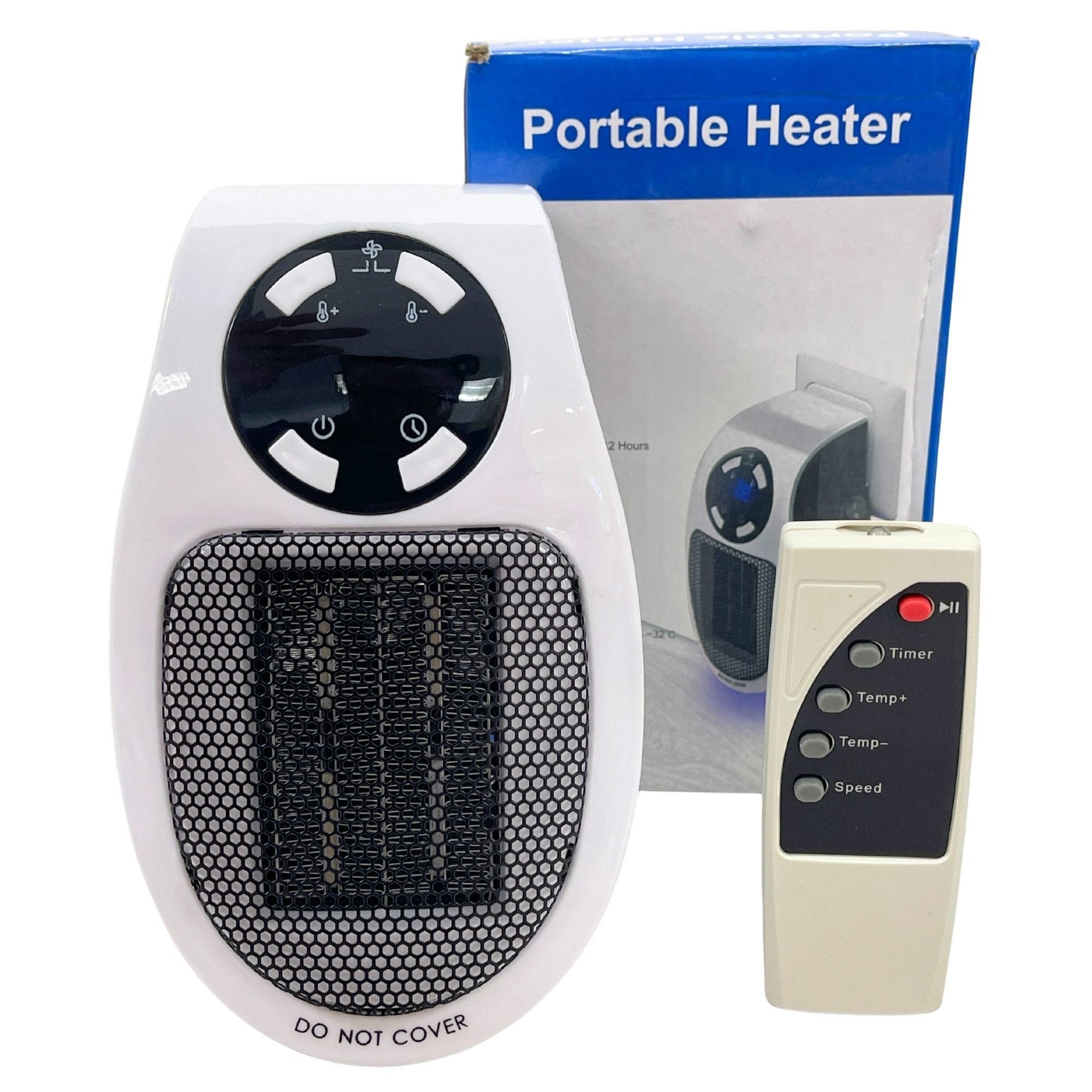 500W Portable Wall Outlet Space Heater with Remote Control (pack of 5)
