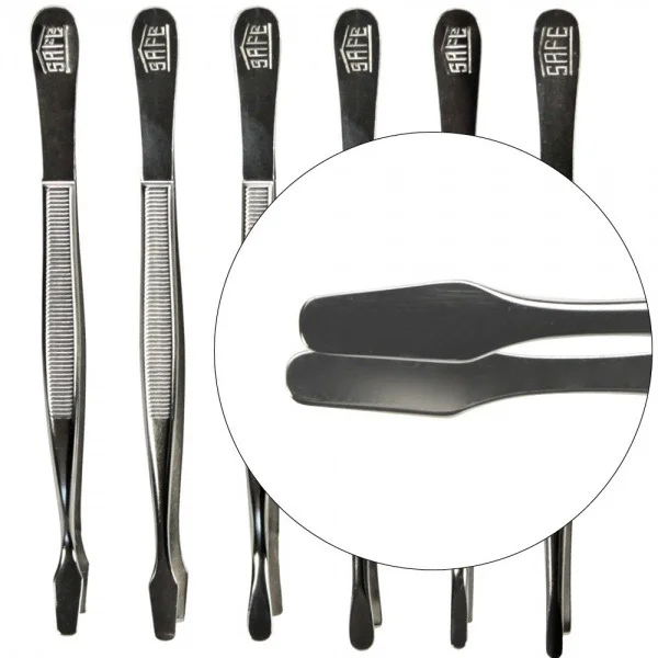 Spade Tip Nickel Tongs - 4 3/4"